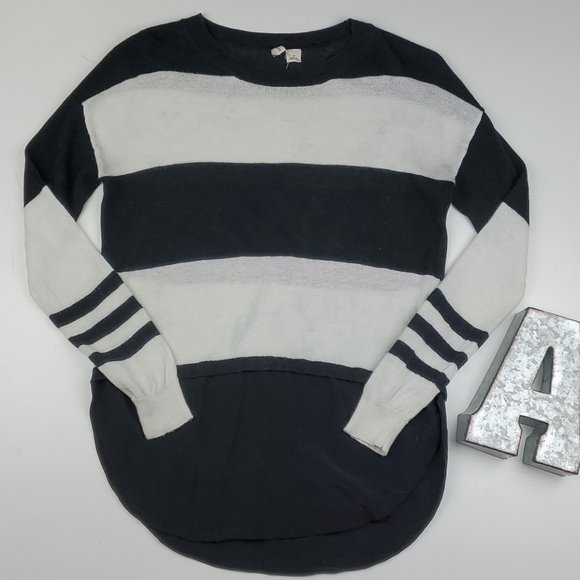 MOTH Anthropologie Striped Ramie Sweater Shirt - Picture 1 of 8